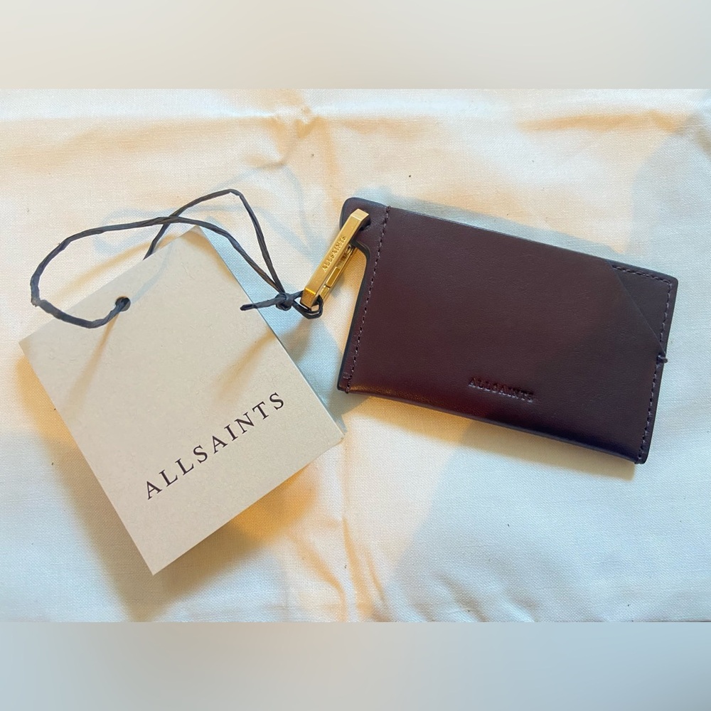 ALLSAINTS BURNT RED HEX CARDHOLDER